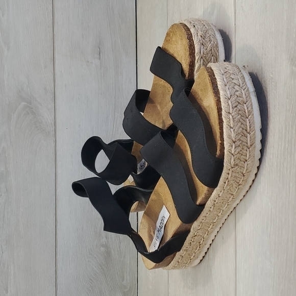 Steve Madden Women Elastic Strappy Platform chunky sandals shoes sz 9 - Picture 3 of 12